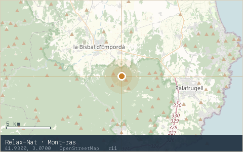 Location map for Relax-Nat · Mont-ras, marker at 41.9300, 3.0700.