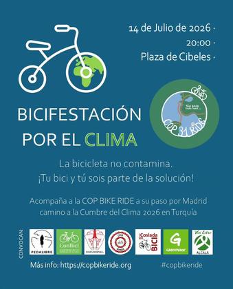 Gran Bicifestación en apoyo a las propuestas a favor de la bicicleta, COP31 Martes, 14 de julio 20 h, Plaza de
