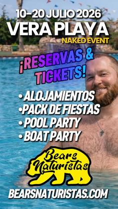 🌴🐻 BEARS NATURISTAS 2026 🐻🌴 📍 Vera Playa 📅 10–20 de julio Prepárate para una experiencia única donde la libert