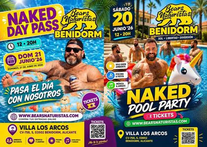 BEARS NATURISTAS BENIDORM2026 JUNIO / JUNE”26 👉PASA EL DIA CON NOSOTROS 👉POOL PARTY Tickets www.bearsnaturista