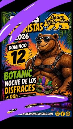 VERA PLAYA!! BEARS NATURISTAS 2026 Botanic club Info www.bearsnaturistas.com
