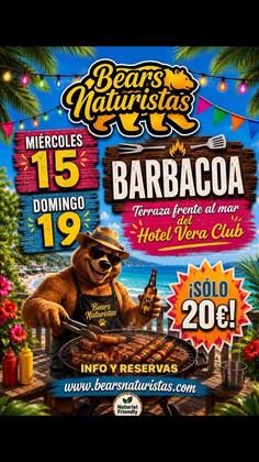 🔥 ¡Hay barbacoa en Bears Naturistas! 🐻🍖 Este miércoles 15 y domingo 19, disfruta de una deliciosa barbacoa en 