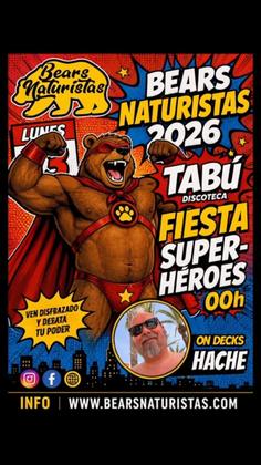 Esta noche!!!!! Tabu pub BEARS NATURISTAS 2026 00h