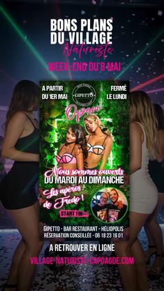 🔥 Vos idées sorties pour ce week-end du 8 mai🔥 Retrouvez l'agenda en ligne 👉https://village-naturiste-capdagde