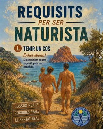 ✨ Només hi ha un requisit per ser naturista: tenir un cos. Sí, així de senzill. 💚 No importa l'edat. 👶👵 No imp
