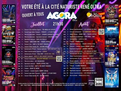 🌟 L’été s’annonce festif à l’Agora René Oltra ! 🌟 De juillet à août, profitez d’une programmation exceptionnel