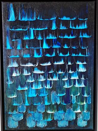 Le petit dernier de la série Les Reflets est fraîchement arrivé à la galerie ! Reflets Bleus De l'artiste pein