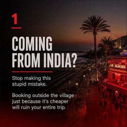 Coming from India? Don’t make the most common mistake in Cap d’Agde. Most first-timers book outside the villag
