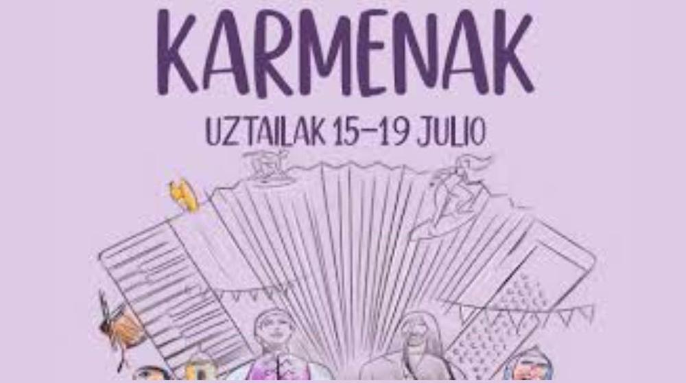 Official Karmenak 2026 festival programme poster for Larrabasterra, Sopelana.