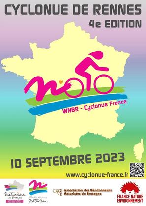La 4ème édition de la Cyclonue (WNBR) le dimanche 10 septembre 2023 à RENNES départ à 14 heures. Rdv au parkin